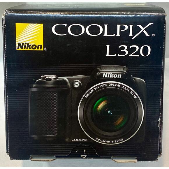 Nikon COOLPIX L320 16.1MP Digital Camera Black 26X Optical Zoom Wide Tested - Picture 1 of 10